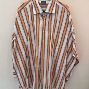 TD Thomas Dean Striped Multicolor Men's Shirt